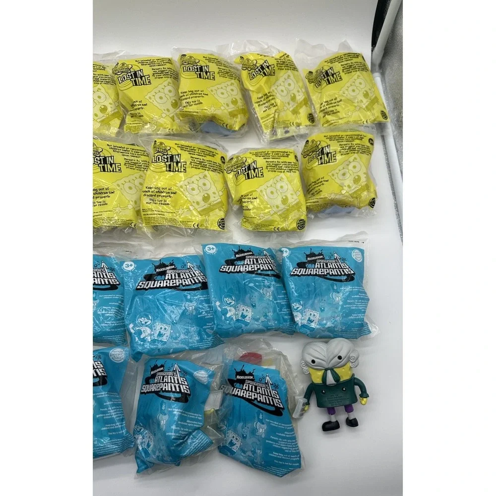 BURGER KING SPONGEBOB LOST IN TIME & ATLANTIS SQUAREPANTIS 21 SEALED + 1 LOOSE